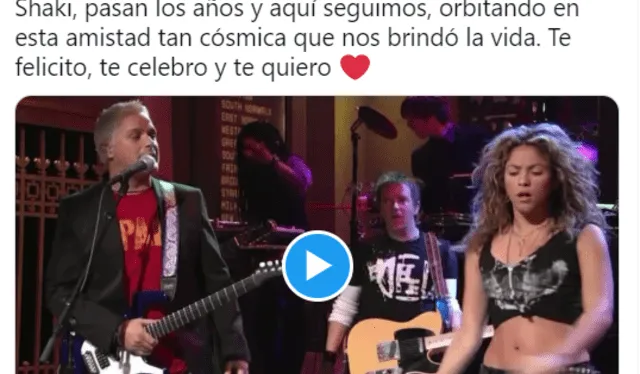 Alejandro Sanz dedica tierno post a Shakira por su cumpleaños. Foto: Captura de Twitter   