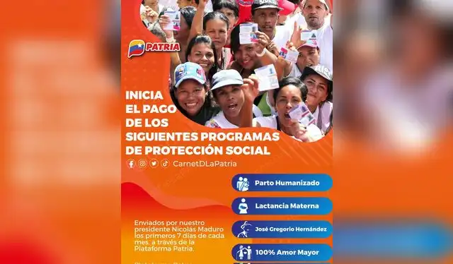 En febrero inició el pago de los bonos sociales otorgados por el Sistema Patria. Foto: @CarnetDLaPatria| Twitter   