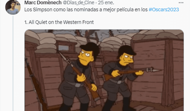  "All quiet on the western front" nominada a los Oscars. Foto: Twitter<br>    