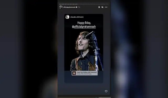 Graham Nash compartió en sus redes sociales los múltiples saludos que le han enviado. Foto: Instagram 