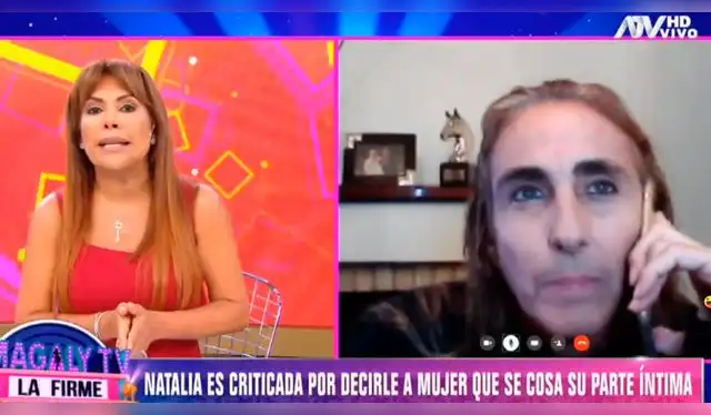  Natalia Málaga se molesta con Magaly Medina por su video viral. Foto: captura ATV   