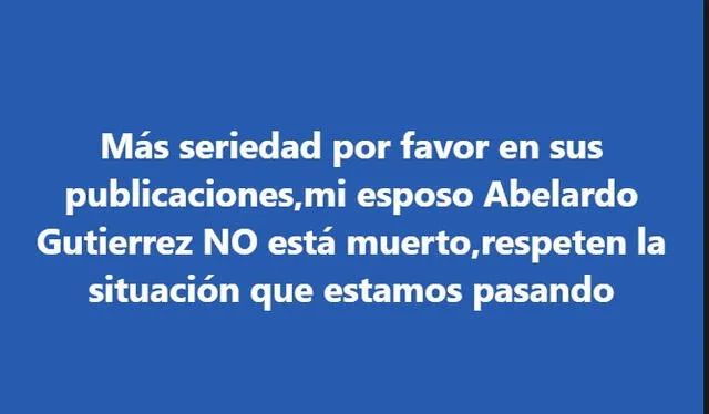 Esposa de Tongo desmiente que el cantante haya muerto. Foto: captura de Facebook   