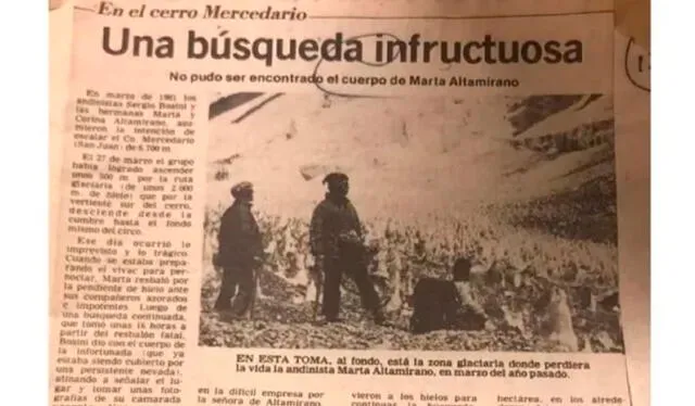  La noticia salió cuando Paty cayó en el glaciar. Foto: El Universal    