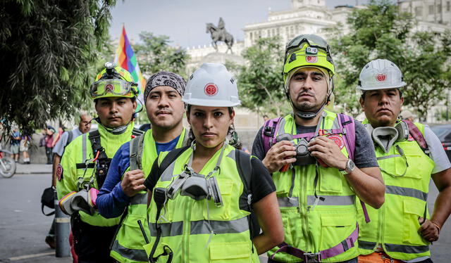  Integrantes de la Brigada 141120, creada durante las marchas contra el régimen de Manuel Merino. Foto: John Reyes/La República   