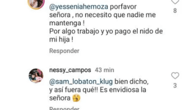 Samahara Lobatón y su contundente respuesta a usuaria. Foto: Instagram   