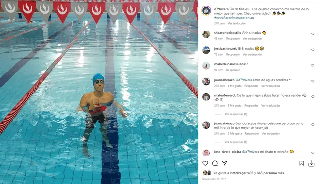  Diego Rivera practica natación. Foto: @d79rivera/Instagram<br><br>    