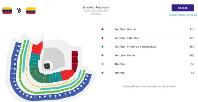 Estos son los precios para las entradas de Venezuela vs. Colombia. Foto: Ticket Mundo   