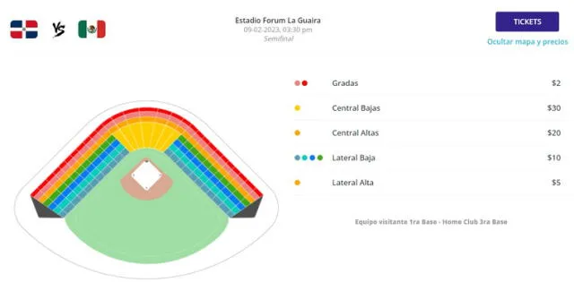 Estos son los precios para las entradas de República Dominicana vs. México. Foto: Ticket Mundo   