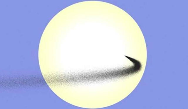Simulación de una corriente de polvo lanzada entre la Tierra y el Sol. Imagen: Bem Bromley / Univerisity of Utah   