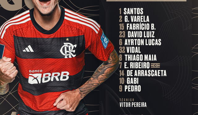 Alineación de Flamengo. Foto: Twitter.   