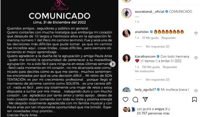  Suu Rabanal formó parte de Son Tentación. Foto: Instagram/ Suu Rabanal 