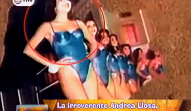 Andrea Llosa lució un traje de baño durante su participación del Miss Perú 1992. Foto: captura América TV   