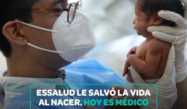  EsSalud: bebé prematuro ahora es un joven pediatra de hospital Rebagliati. Foto: EsSalud   