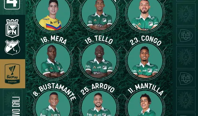 Alineación Deportivo Cali. Foto: Twitter   