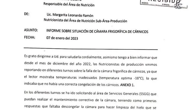  Captura: Nota informativa N°002-2023-PNU-MDLR-AN-DADT-HEAV<br><br>    