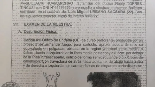  Peritaje de Luis Urbano Sacsara. Foto: La República   