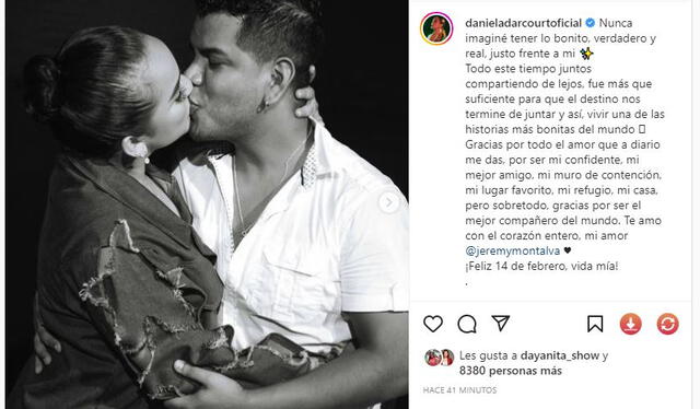  Daniela Darcourt y el tierno mensaje a su novio. Foto: captura/Instagram    
