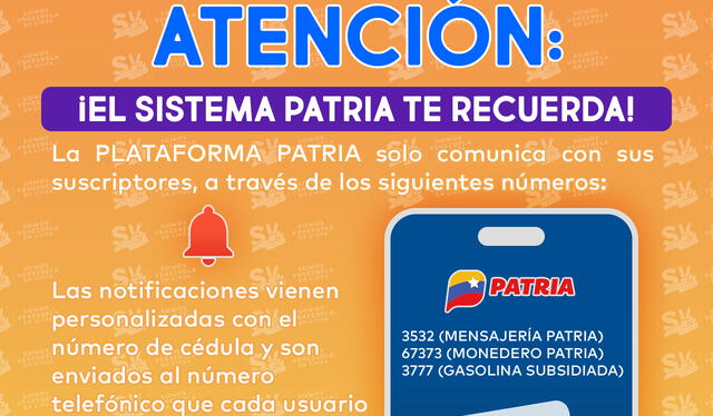  Comunicado del Sistema Patria acerca de sus anuncios a los suscriptores. Foto: Twitter/MSVEnLínea   