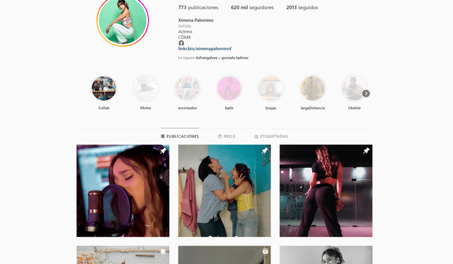  El perfil de Instagram de Ximena Palomino. Foto: Ximena Palomino/Instagram 