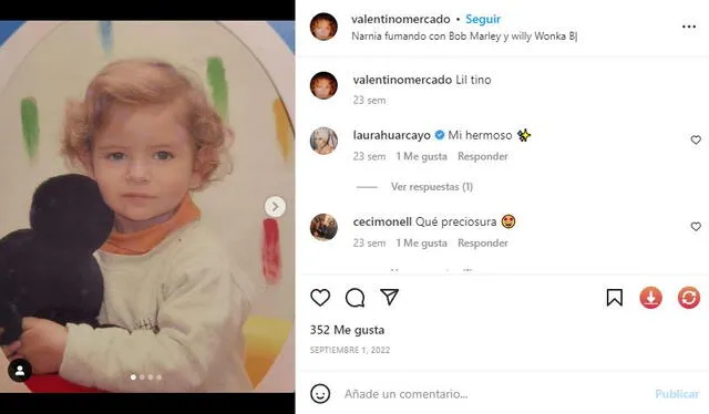  Publicación del hijo de Laura Huarcayo. Foto: captura/Instagram    