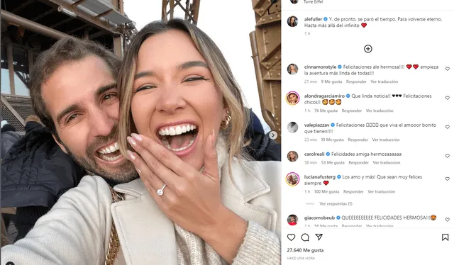 Ale Fuller se comprometió con Francesco Balbi este 17 de febrero del 2023. Foto: Instagram   