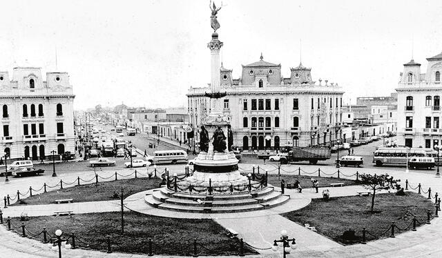  Antes. La plaza Dos de Mayo fue construida en 1924, en el gobierno de Augusto B. Leguía. Foto: difusión   