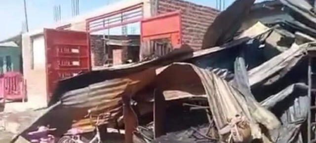  Así quedó la vivienda que fue arrasada por un incendio. Foto: Grau Noticias    