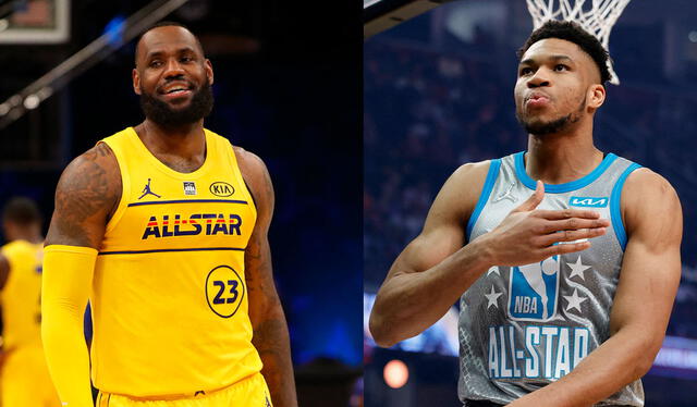 LeBron James y Giannis Antetokoumpo serán los capitanes de equipo en el NBA All Star Game 2023. Foto: composición LR / AFP   