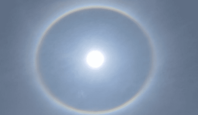 Ver un halo solar produce el daño del tejido ocular. Foto: Senamhi   