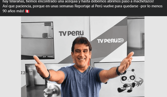  Manolo del Castillo anuncia regreso a TV Perú. Foto: Manolo del Castillo/Facebook   