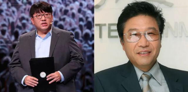 Bang Si Hyuk, fundador de BIGHIT, y Lee Soo Man, fundador de SM Entertainment. Foto:    