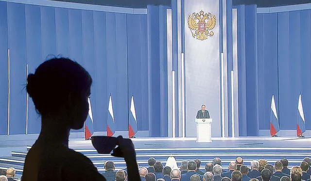  Café a Occidente. Discurso de Vladímir Putin en Moscú. Foto: EFE   
