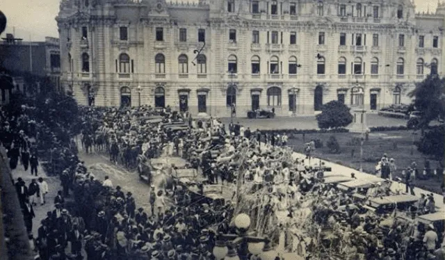 En los carnavales de los años 20 se construían corsos alegóricos. Foto: Lima Antigua   