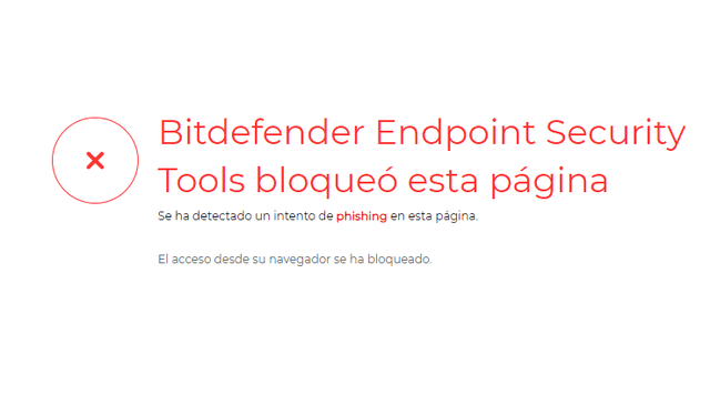 Nuestra herramienta defensiva identificó un intento de 'phishing'. Foto: captura de la web Nuestra herramienta defensiva identificó un intento de 'phishing'. Foto: captura de la web