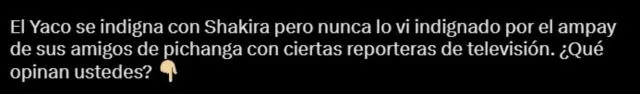  Yaco Eskanzi contra Shakira. Foto: Twitter 