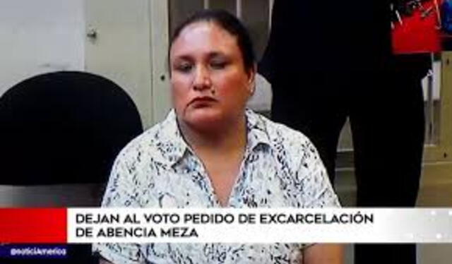 Abencia Meza se encuentra cumpliendo su condena en el penal de Mujeres de Chorrillos. Foto: América TV   