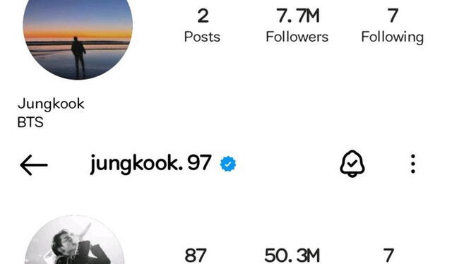 Los nombres que usaba Jungkook en Instagram. Foto: captura de esta red social 