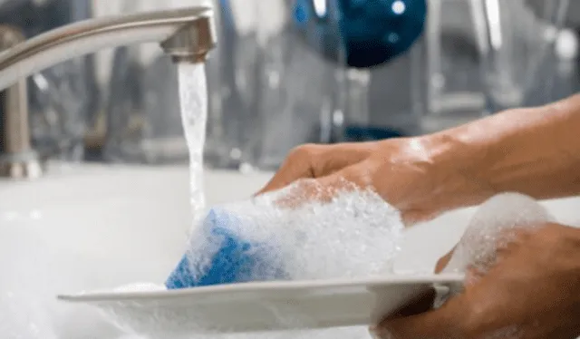 Es recomendable lavar los trastes con agua caliente. Foto: Mundiario   