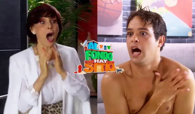  Frida intentaba encontrar a Peter, pero terminó viendo desnudo a Cristóbal por accidente en "Al fondo hay sitio". Foto: composición LR/América TV   