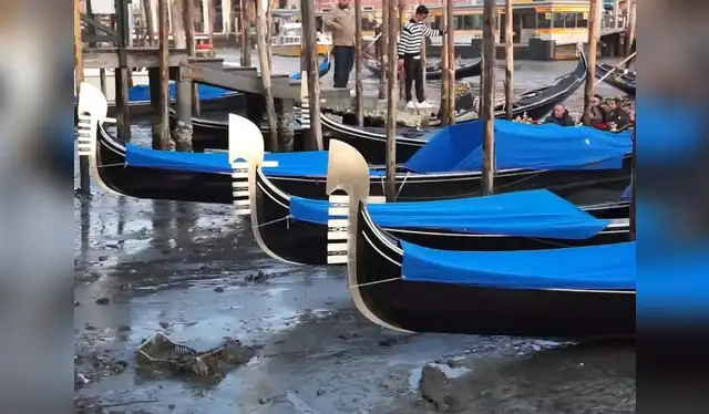  ¿Por qué se secaron los canales en Venecia?. Foto: NIUS.   