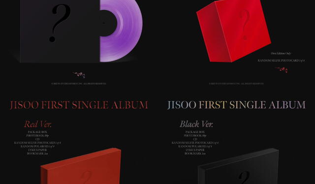 Versiones del single álbum de Jisoo. Foto: YG