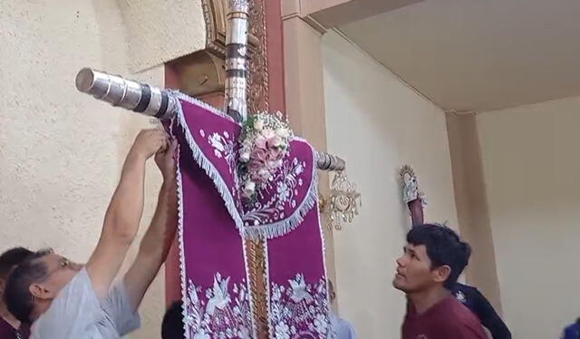  Los devotos podrán venerar a la Cruz de Motupe en el templo de Motupe. Foto: captura video/ Hermandad Santísima Cruz de Chalpón de Motupe    