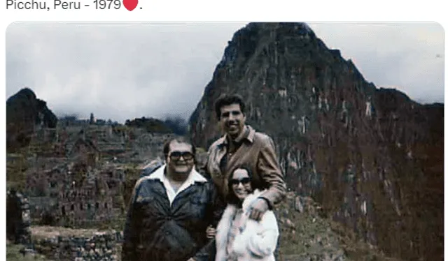 Rubén Aguirre, Édgar Vivar y María Antonieta de las Nieves quedaron encantados con Machu Picchu. Foto: Twitter   
