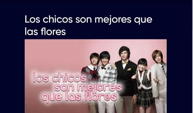 "Boys over flowers". Foto: captura HBO MAX 