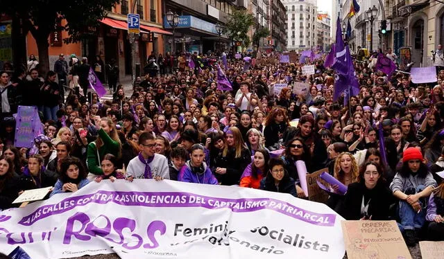  Manifestación por el Día Internacional de la Mujer, este miércoles en Madrid, España. Foto: El País    