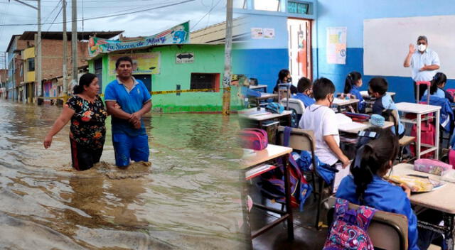 En la zona norte, el ciclón Yaku ocasionó inundamientos y desborde de ríos. Las clases se suspendieron hasta el 20 de marzo. Foto: composición LR   