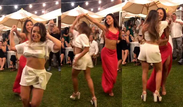  Luciana Fuster y Alessandra Fuller impactaron al bailar juntas en fiesta de compromiso. Foto: captura/Instagram    