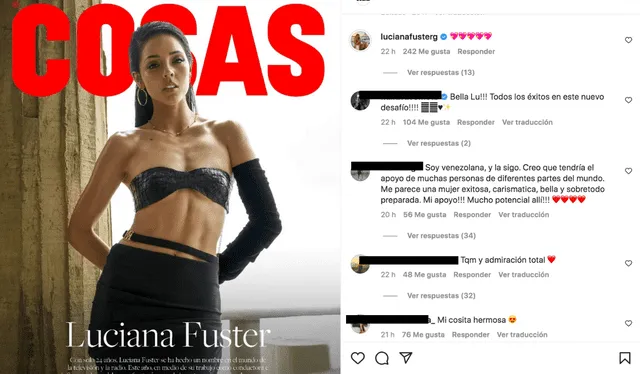 Luciana Fuster en portada de Cosas. Foto: Instagram   