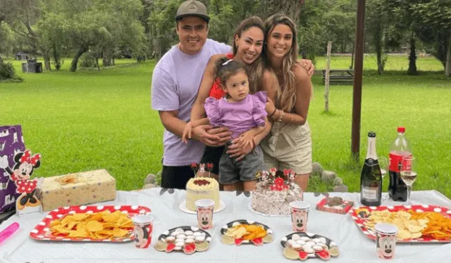 Melissa Loza celebra el cumpleaños 3 de su hija menor junto a Flavia Ramos y Juan Diego Álvarez. Foto: Instagram  
