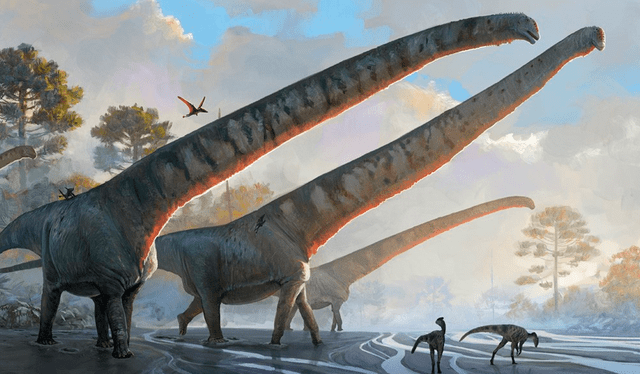  Los Mamenchisaurus sinocanadorum tenían cuellos demasiado grandes para el tamaño total de su cuerpo. Imagen: Júlia d'Oliveira    